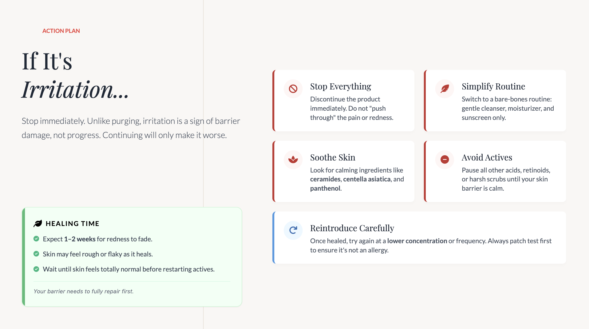 If It's Irritation - Action Plan